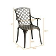 thumbnail image 2 of Costway Outdoor Cast Aluminum Arm Dining Chairs Set of 2 Patio Bistro Chairs, Brown, 2 of 12