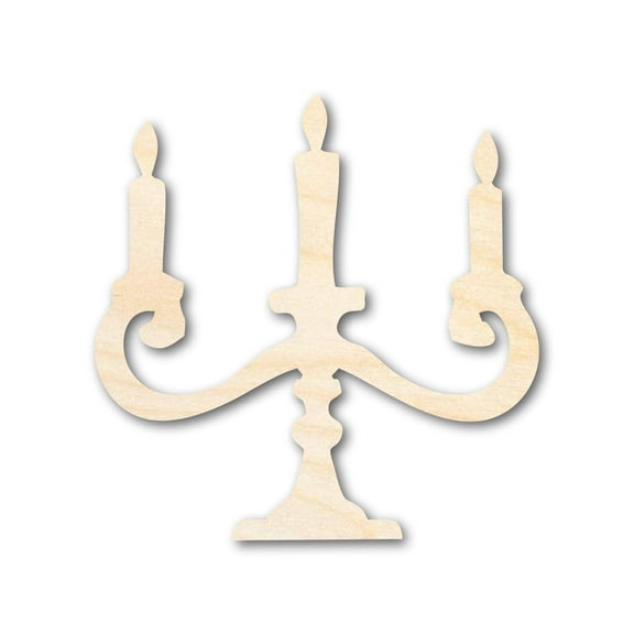 Unfinished Wood Candelabra Shape - Craft - up to 46" 4" / 1/4"