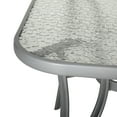 thumbnail image 6 of Emma + Oliver Rectangular Tempered Glass Top Patio Table with Umbrella Hole and Silver Steel Tube Frame, 6 of 13