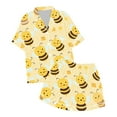 thumbnail image 1 of Ensemble de Pyjamas de Noël pour Filles, Ensemble de Pyjama en Soie Imprimée à Manches Courtes, Tenue de Noël 2 Pcs pour Filles, Pyjamas des Fêtes 6-7 Ans, 1 of 4