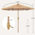thumbnail image 3 of 7.5ft Hula Thatched Tiki Umbrella Patio Beach Umbrella with Tilt&Crank for Beach, Outdoor, 3 of 8