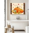 thumbnail image 6 of Autumn Harvest Canvas Print Wall Art Framed Canvas Art Wall Decor Pumpkin Maple Leaf Brown Beige Hello Fall Pictures Painting Morden Artwork for Living Room Bedroom, Ready to Hang - 16"x20", 6 of 6