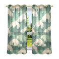 thumbnail image 6 of Yayeee Window Curtains Light Filtering 63"x52" Grommet Panel Pair Home Living Room Decor, Green Wave Pattern, 6 of 7