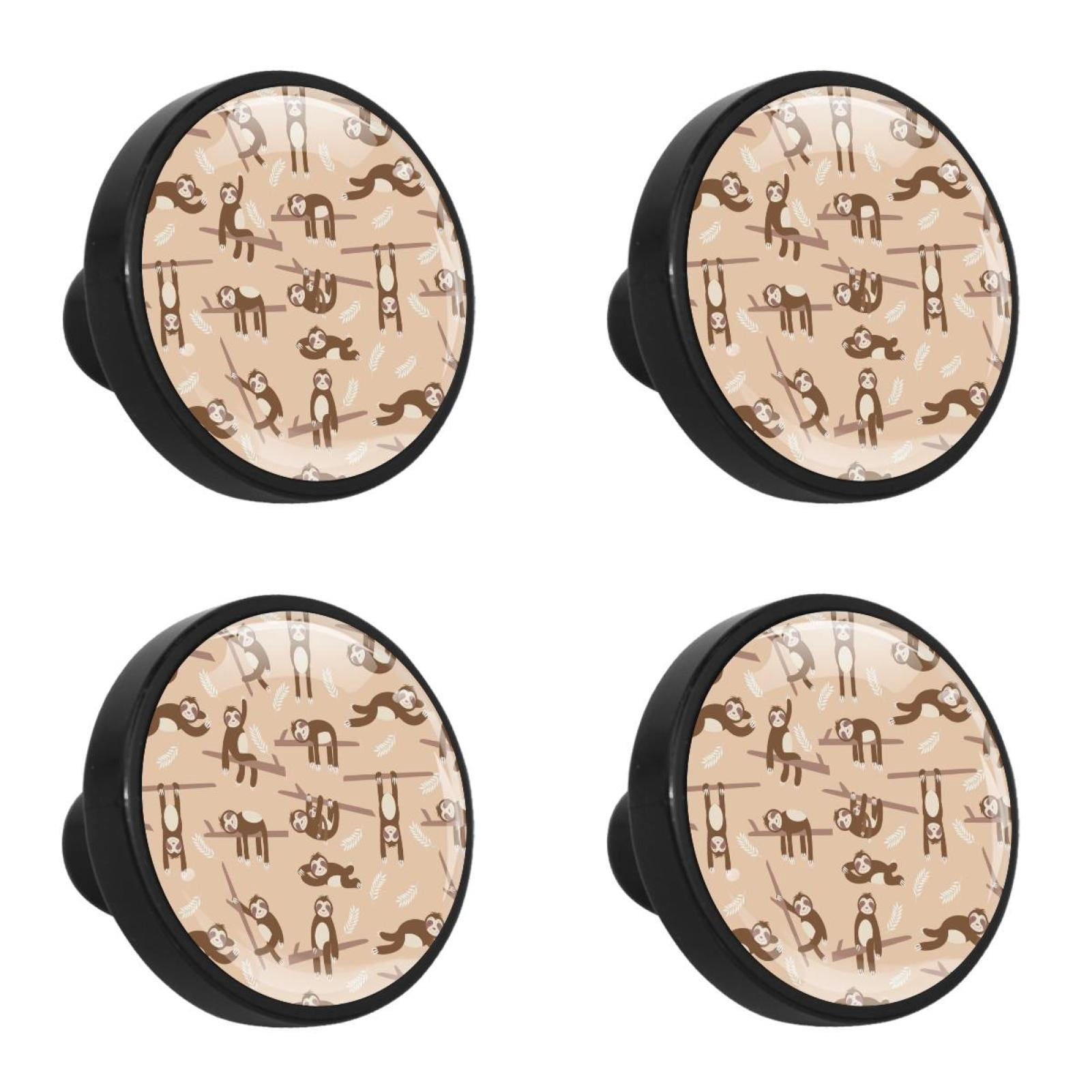 Sloth Handle 4 Pcs Sloth Cute Vector Knobs for Kitchen Cabinet Cupboard Dresser ...