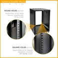 thumbnail image 3 of Network & Stereo Rack with Caster Wheels Rolling Server Rack Open Cabinet for Audio Video Musical & IT Equipment Mounting Round & Square Holes Build in Handles Heavy Duty\u, 3 of 6