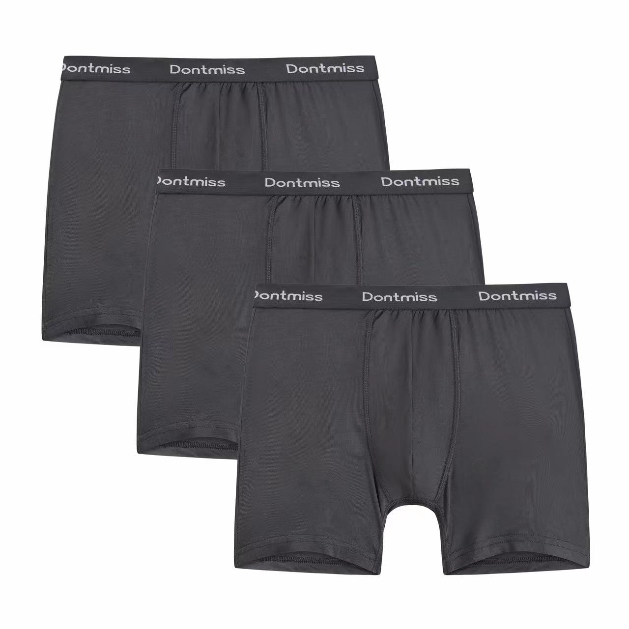 Dontmiss Men's Underwear Micro Modal Boxer Briefs Soft Trunks in 3 Pack