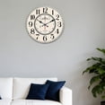 thumbnail image 4 of Hoease 10 Inch Silent Wall Clock, Vintage London Wood Decorative Wall Clock, Battery Operated Non-Ticking Round Clock for Kitchen Living Room British Home Decor, 4 of 10