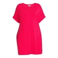 thumbnail image 4 of Terra & Sky Women's Plus Size Roll Cuff T-Shirt Dress, 4 of 5