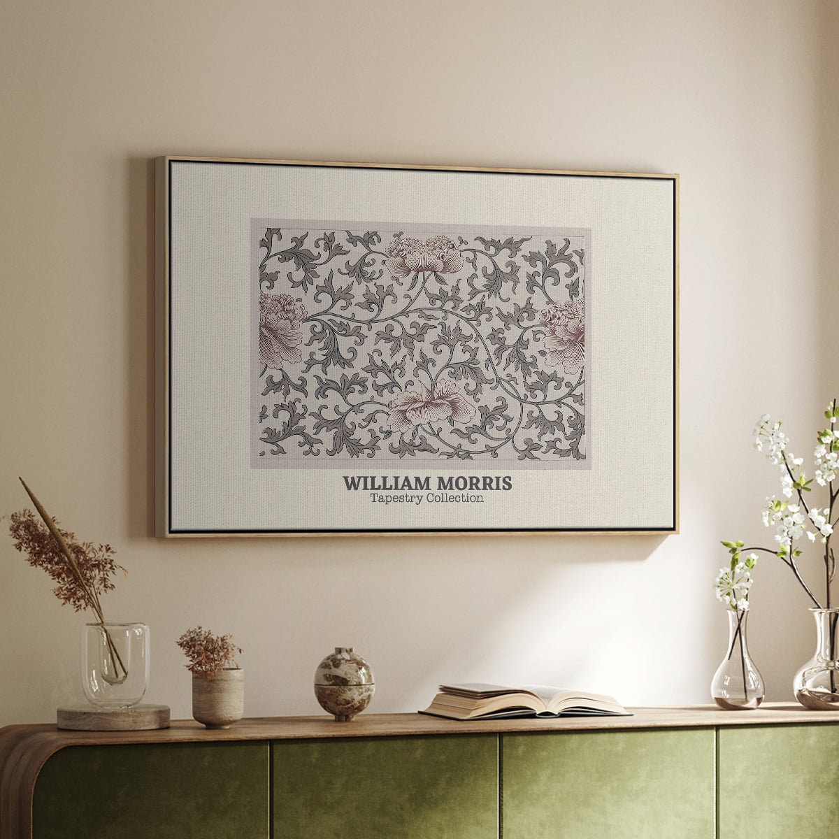 Vintage Abstract Print-XLVI Framed in Natural Wood Wood Gallery Wrapped Canvas 17 in. x 25 in.
