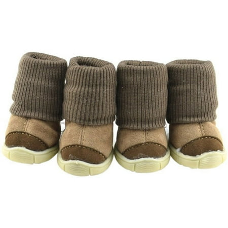 FNNMNNR Promotion Clearance! Thick Fur Pet Shoes Small Dogs Shoes Winter Warm Snow Boots for Teddy Poodle Black L