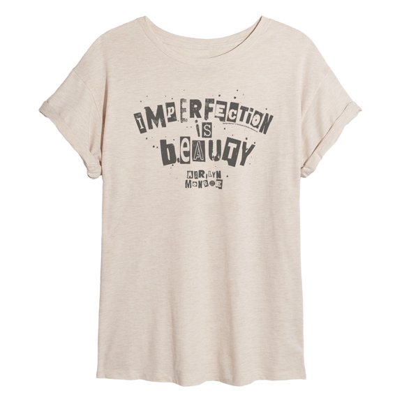 Marilyn Monroe - Imperfection is Beauty - Juniors Oversized Graphic T-Shirt