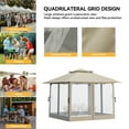 thumbnail image 5 of Dextrus 13x13ft Pop Up Gazebo Double Roof Patio Gazebo, Outdoor Portable Canopy Instant Tent with Netting for Lawn, Garden, Backyard and Deck, Beige, 5 of 6