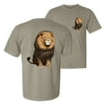 thumbnail image 1 of Wild Bobby, Wild Bobby Cute Sitting African Lion, Animal Lover, Front and Back Garment-Dyed Short Sleeve Tees, Sand, X-Large, 1 of 3
