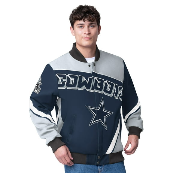Men's G-III Sports by Carl Banks  Navy Dallas Cowboys Maximum Racing Full-Snap Jacket