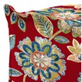 thumbnail image 3 of Jordan Manufacturing 20" x 20" Daelyn Cherry Red Floral Square Outdoor Pouf Ottoman with Flange, 3 of 9