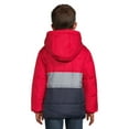 thumbnail image 4 of Weather Tamer Boys Hooded Long Sleeve Colorblock Winter Puffer Coat, Sizes 4-16, 4 of 5