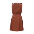 thumbnail image 2 of Ropa Playa Ocean Pacific para Mujer Vestido Olanes Cruzados Sin Manga Smock Cintura Camello Talla M, 2 of 4