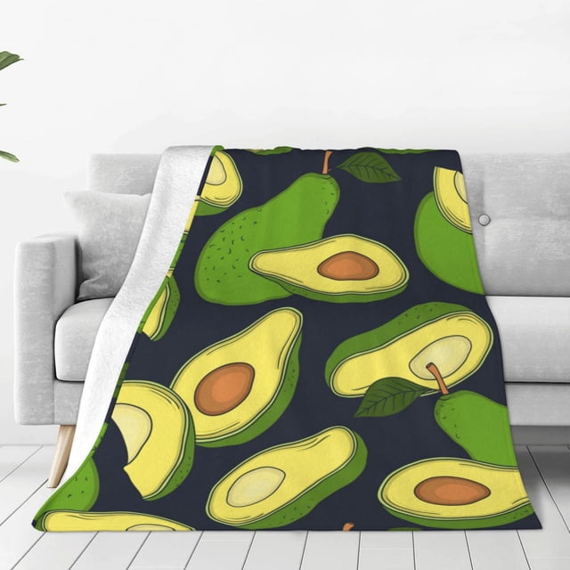 Balery Fresh Avocado Manta de Felpa Suave y Acogedora – Cobija de Franela Aterciopelada para Cama, Lavable y Cálida para Sofá, Mascotas, Transpirable-60"x50"