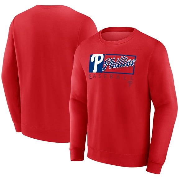 Men's Fanatics Red Philadelphia Phillies Focus Fleece Pullover Sweatshirt