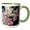 Green/White, variant on 3drose, Pink and White Palaenopsis Orchids, 11oz Two-tone Green Mug