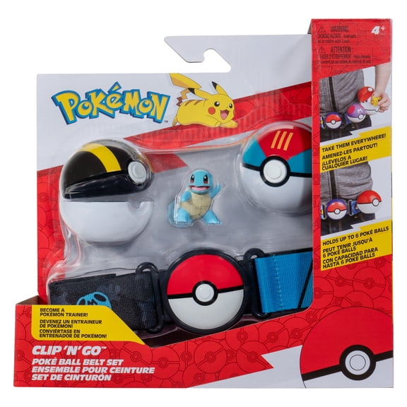 PKW - Clip 'N' Go Poke Ball Belt Set (Squirtle #1 with Ultra Ball, Lure Ball, and Squirtle Themed Belt) W17