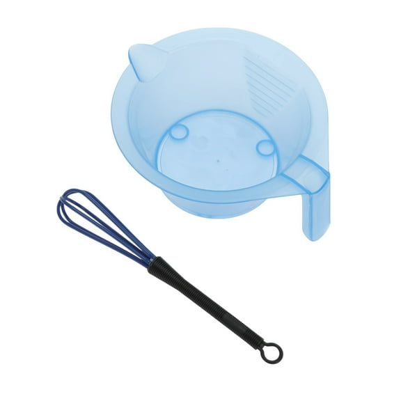 Unique Bargains 1 Set Handle Hair Dye Color Bowl Kit for Bathroom Vanities Blue Plastic