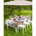 thumbnail image 4 of Retro Snowman Balls Christmas Outdoor Tablecloth - 60x120 Inch Rectangle Dining Table Cover, Xmas Tree Snowflake Waterproof Outdoor Table Cloth with Umbrella Hole & Zipper for Picnic/Patio, 4 of 6