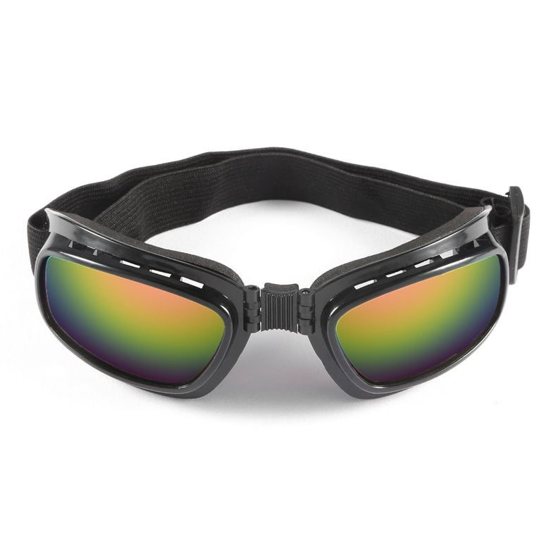 Folding Vintage Motorcycle Glasses Windproof Dustproof Ski Goggles Off Road Racing Eyewear Glasses Adjustable Elastic Band 