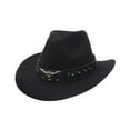 thumbnail image 2 of segolike Western Cowboy Hat Sun Hat Comfortable Women Men Cowgirl Hat Sun Protection for Fishing Holiday Costume Camping Black, 2 of 8