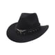 thumbnail image 2 of Sombrero de vaquero de ala ancha, clásico, cómodo, accesorio fotográfico, novedad, sombrero de verano para mujer. Negro, 2 of 9