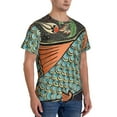 thumbnail image 4 of Yiaed Rich Fish Print Mens Short Sleeve Tight Fit T-Shirt, Crewneck Casual Tee-Medium, 4 of 5