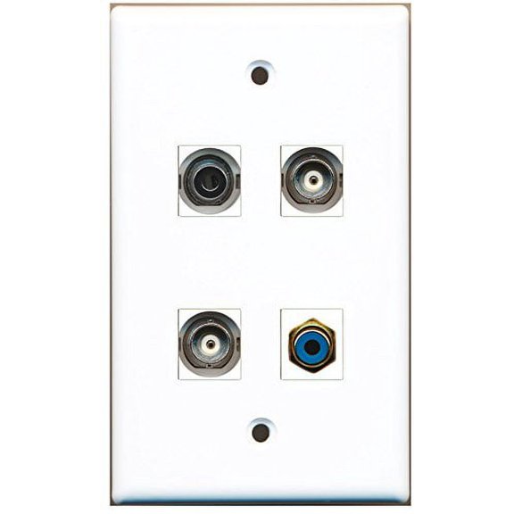 RiteAV - 1 Port RCA Blue 1 Port 3.5mm 2 Port BNC Wall Plate
