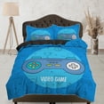 thumbnail image 1 of Video Gamer Bedding Funda Nórdica Azul, Gamer Boyfriend Gift Bed Set Full, 1 of 4