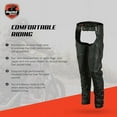 thumbnail image 5 of Daniel Smart Motorcycle Leather Chaps – All Season Unisex Biker Pant with Customizable fit and Carry Pockets, 5 of 6