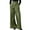 Army Green, variant on SwiftWear Women's High-Waisted PU Leather Wide Leg Pants, Plus Size Flare Trousers with Stretch Waistband & Pockets S-5XL