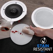 6.5-in In-Wall / In-Ceiling Speakers, 2-Way Flush Mount Home Speaker Pair, 200 Watt