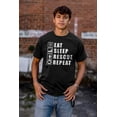 thumbnail image 4 of Eat Sleep Rescue Repeat Firefighter Plus Size Crewneck Graphic Tee Shirt Brisco Brands 2X, 4 of 5