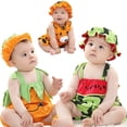 thumbnail image 2 of Conjunto de Pelele estampado para bebé, sombrero, 2 uds., conjunto de ropa para niño, trajes de fotografía para recién nacido, mono sin mangas de calabaza para niña, Tops3M Gao Jinjia LED, 2 of 2