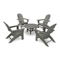 POLYWOOD Vineyard 5-Piece Oversized Adirondack Set in Slate Grey