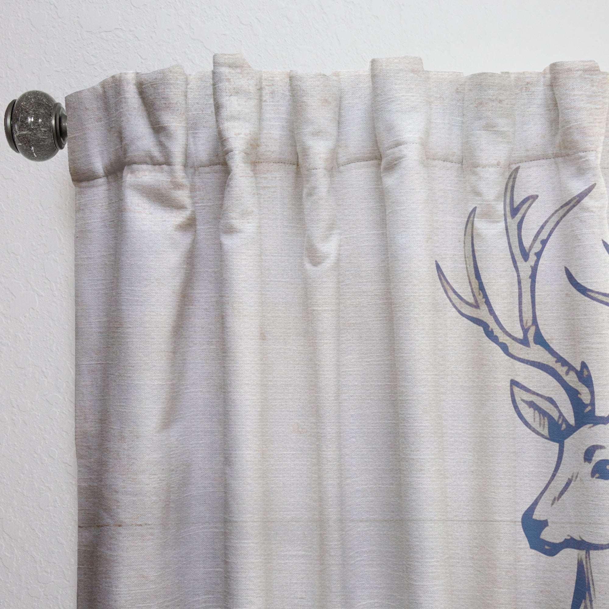 Designart 'Beautiful and Wild Deer X' Farmhouse Curtain Panel