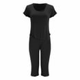 thumbnail image 4 of Ihph7 Capri Pajamas for Women Set Modal Pajamas Women Soft Pajama Set for Women Pajama Sets for Women 2 Piece Matching Pajama Set for Women Lightweight Summer Lounge Sets for Women Black M, 4 of 5
