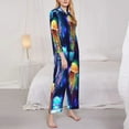 thumbnail image 4 of Disketp Pajamas Set Long Sleeve Sleepwear Womens Button Down Nightwear Pj Sets-Transparent Jellyfishes, 4 of 9