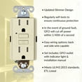 thumbnail image 2 of Faith 15A GFCI Outlets, Slim, Tamper-Resistant GFI Receptacles with Wall Plate, Lt Almond, 10-Pk, 2 of 6