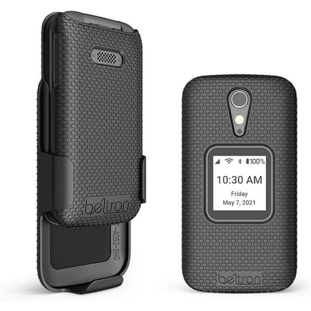 Case with Belt Clip for GreatCall Lively Flip, Protective Snap On Cover with Rotating Belt Clip Holster Holder Combo for GreatCall Lively Flip Phone Model: 4053S - Black