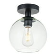 thumbnail image 3 of Indoor Modern Home Decor Bright Baxter 1 Light Black Flush Mount With Clear Glass, 3 of 6
