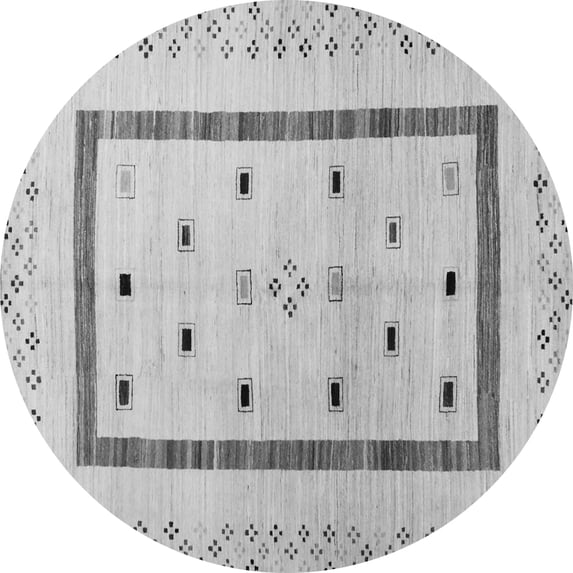 Ahgly Company Indoor Round Solid Gray Modern Area Rugs, 8' Round