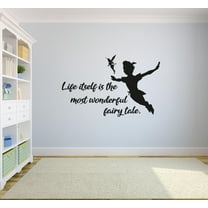 Life Itself Is The Most Wonderful Fairytale Tinkerbell Peter Pan Quote Life Quote Vinyl Wall Art Sticker Wall Decal Decoration Home Room Nursery Kids Room Boy Girl Kinder Wall Décor Size (40x40 inch)
