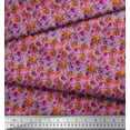 thumbnail image 3 of Soimoi Purple Poly Georgette Fabric Peony & Anemone Floral Fabric Prints By Yard 42 Inch Wide, 3 of 3