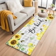 thumbnail image 2 of Runner Rugs 2x6 Ft, Sunflower Floral Non Slip Area Rugs for Kitchen Bedroom Entryway, Farmhouse Pastoral Daisy Bees Grey Plaid Washable Carpet Runner Rug Floor Mats for Bedroom Home Decor, 2 of 9