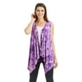 thumbnail image 4 of Made by Johnny Women's Lightweight Sleeveless Tie Dye Open Front Drape Cardigan M PURPLE, 4 of 6